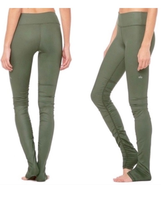 ALO Yoga Pants - Alo Yoga Idol Ruched Leggings•Olive Green